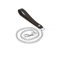 Liebe Seele - Wild Gent Bruine Leren Halsband Met voering Van imitatiebont En Metalen Riem - exclusief En Luxe ontwerp