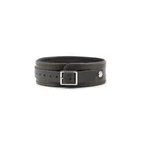Liebe Seele - Wild Gent Bruine Leren Halsband Met voering Van imitatiebont En Metalen Riem - exclusief En Luxe ontwerp