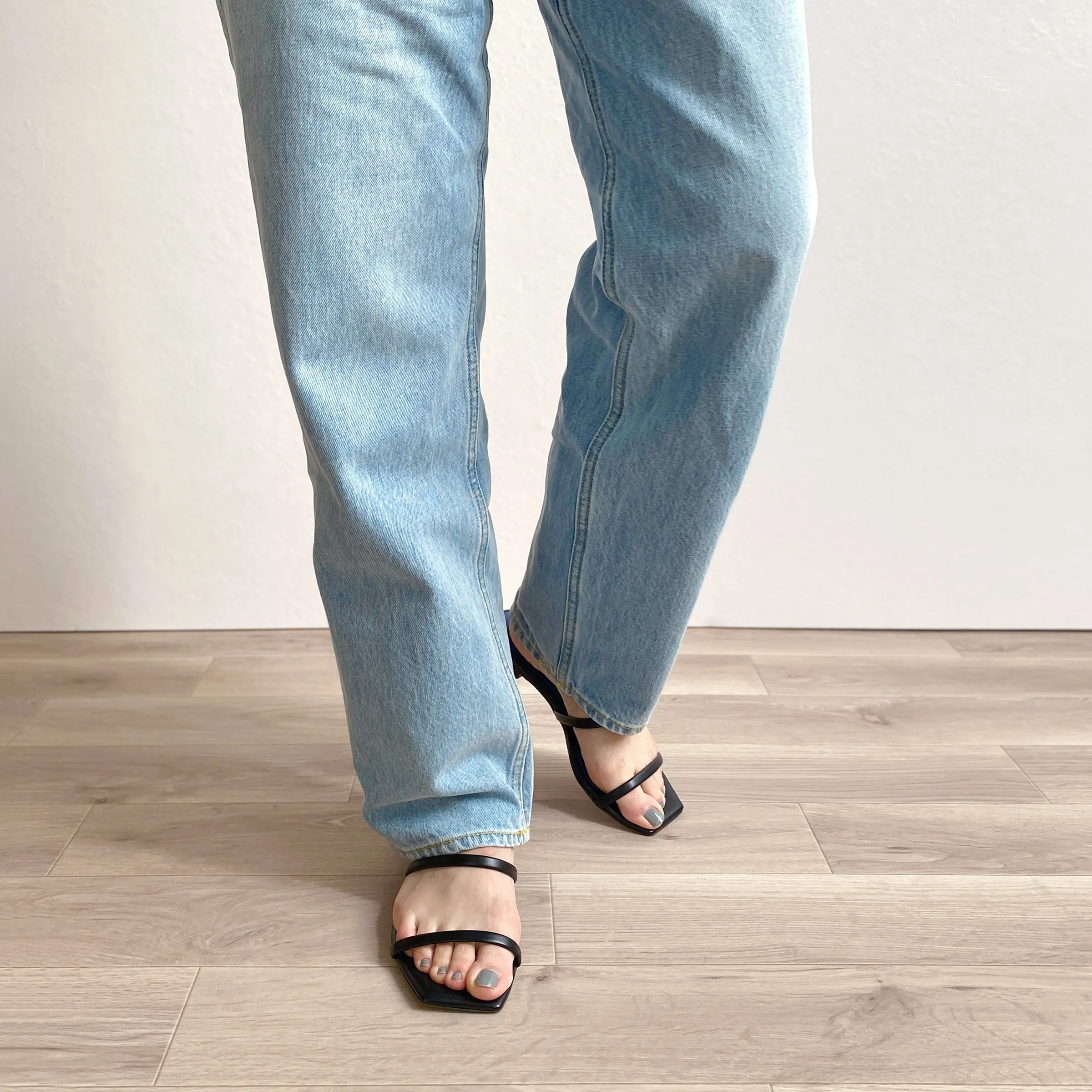 Limited special price 2,990 yen: Cord strap flat sandals (m10bn03) black