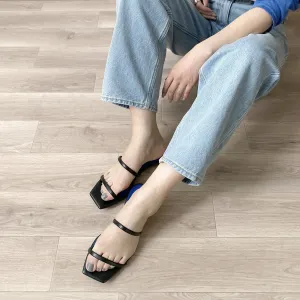 Limited special price 2,990 yen: Cord strap flat sandals (m10bn03) black