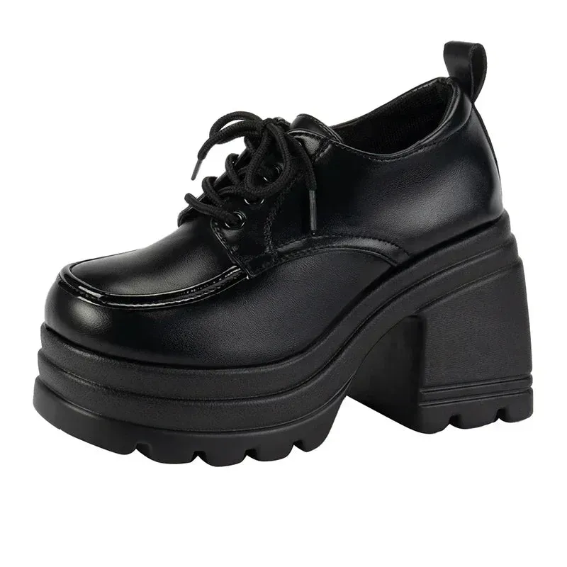 Lolita Mary Jane Shoes for Women – Lace-Up Platform Loafers, High Heels for Girls, Students, JK Uniform, and Cosplay Fashion