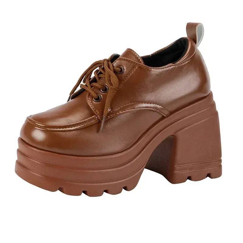 Lolita Mary Jane Shoes for Women – Lace-Up Platform Loafers, High Heels for Girls, Students, JK Uniform, and Cosplay Fashion