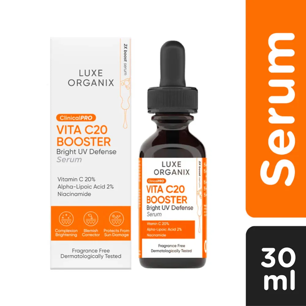 Luxe Organix Clinical PRO Vita C20 Booster Bright UV Defense Serum 30ml