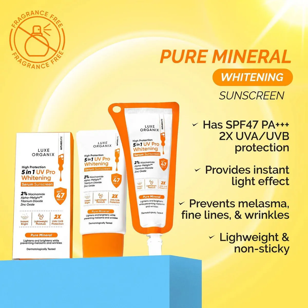 Luxe Organix High protection 5in1 UV Pro Whitening Serum Sunscreen 40ml