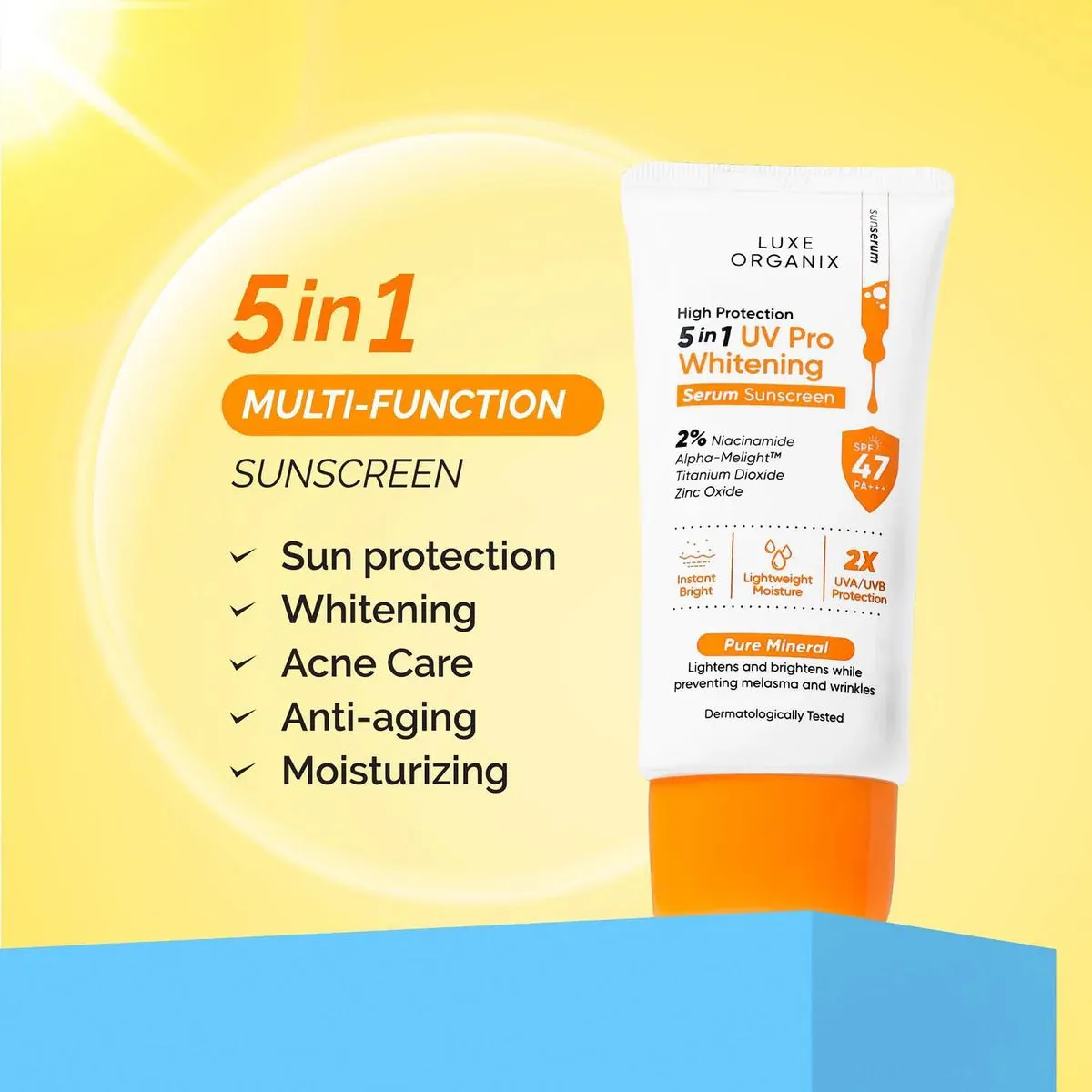 Luxe Organix High protection 5in1 UV Pro Whitening Serum Sunscreen 40ml