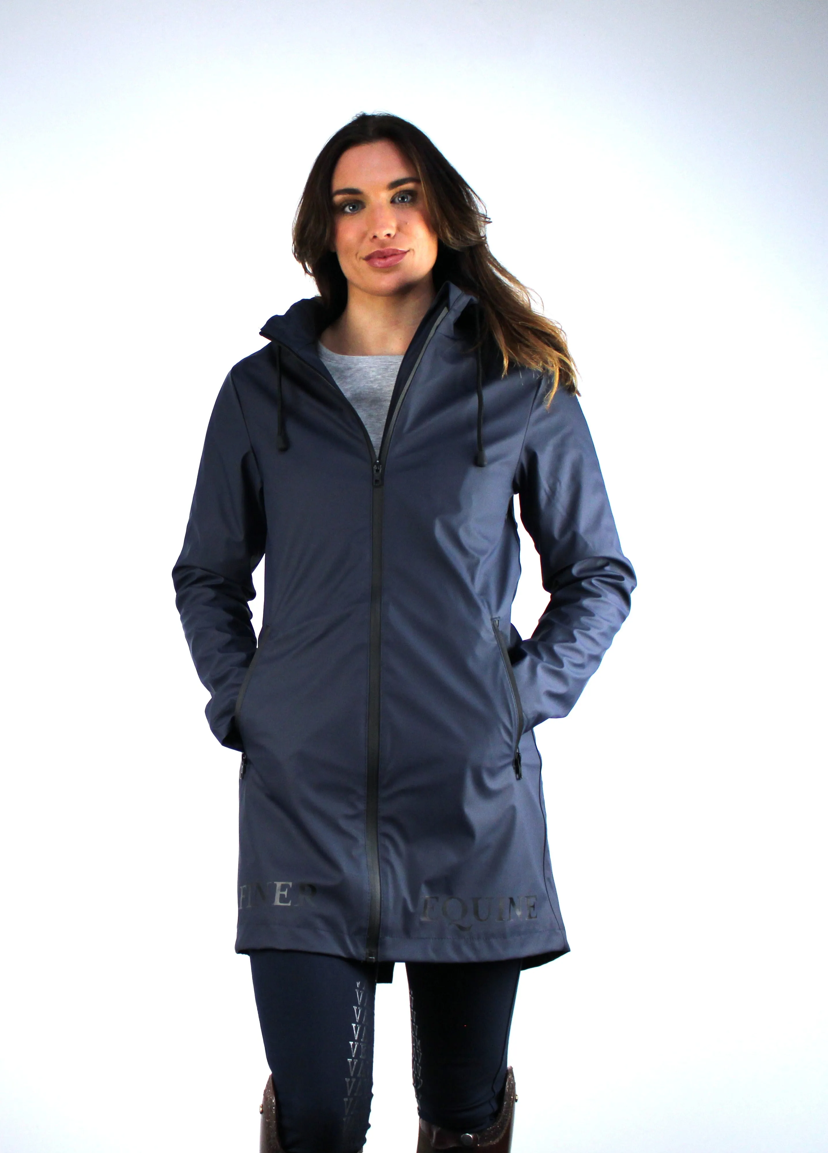 Matt Wax Parka Rain Slick (Navy)