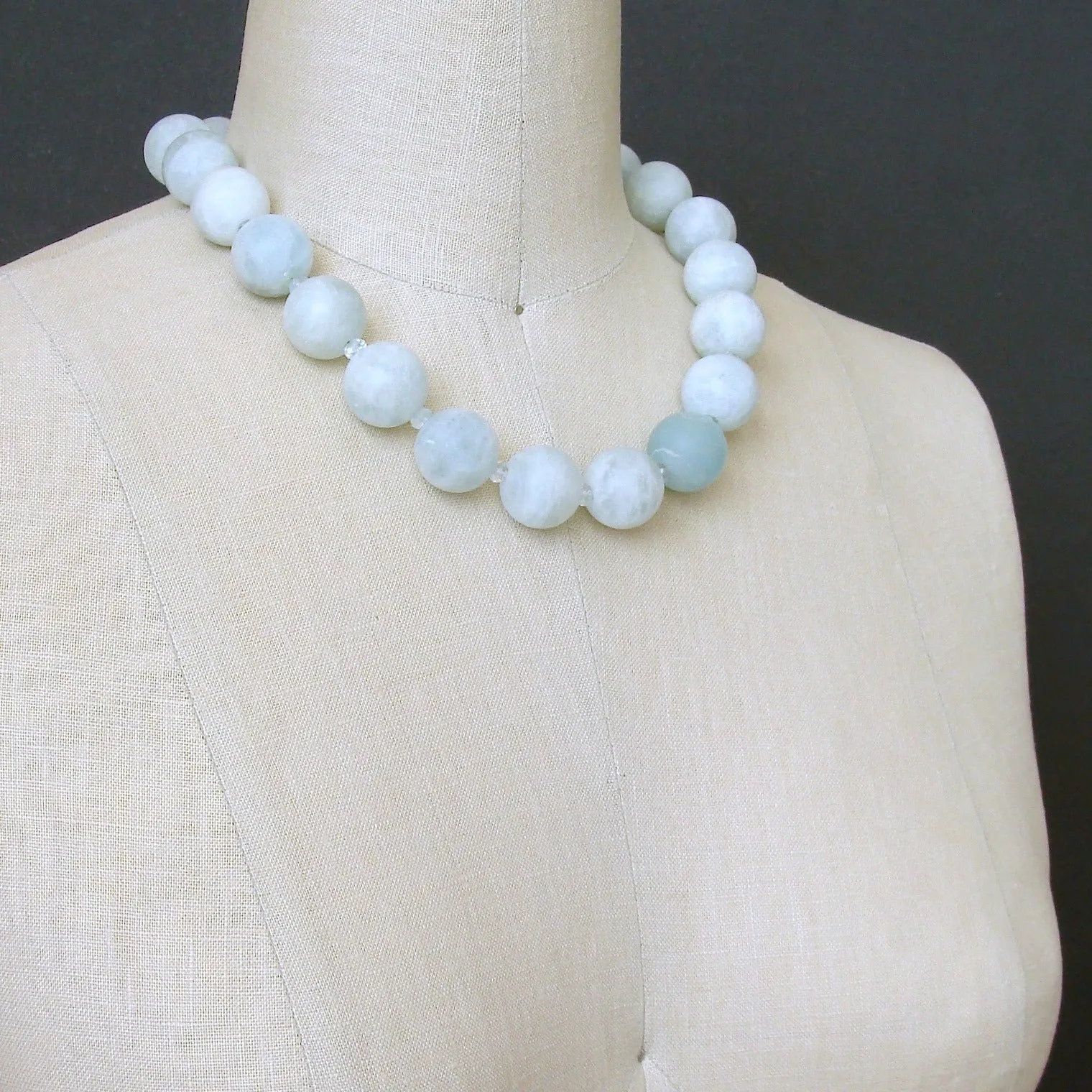 Matte Aquamarine Choker Necklace - Les Tresors de la Mer II Necklace