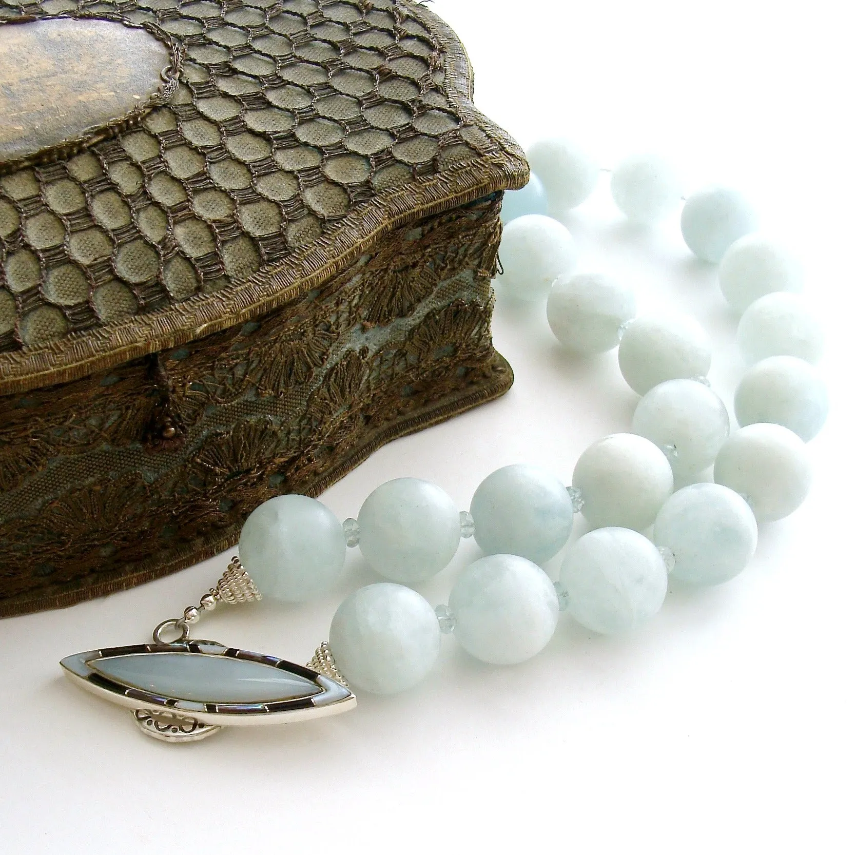 Matte Aquamarine Choker Necklace - Les Tresors de la Mer II Necklace