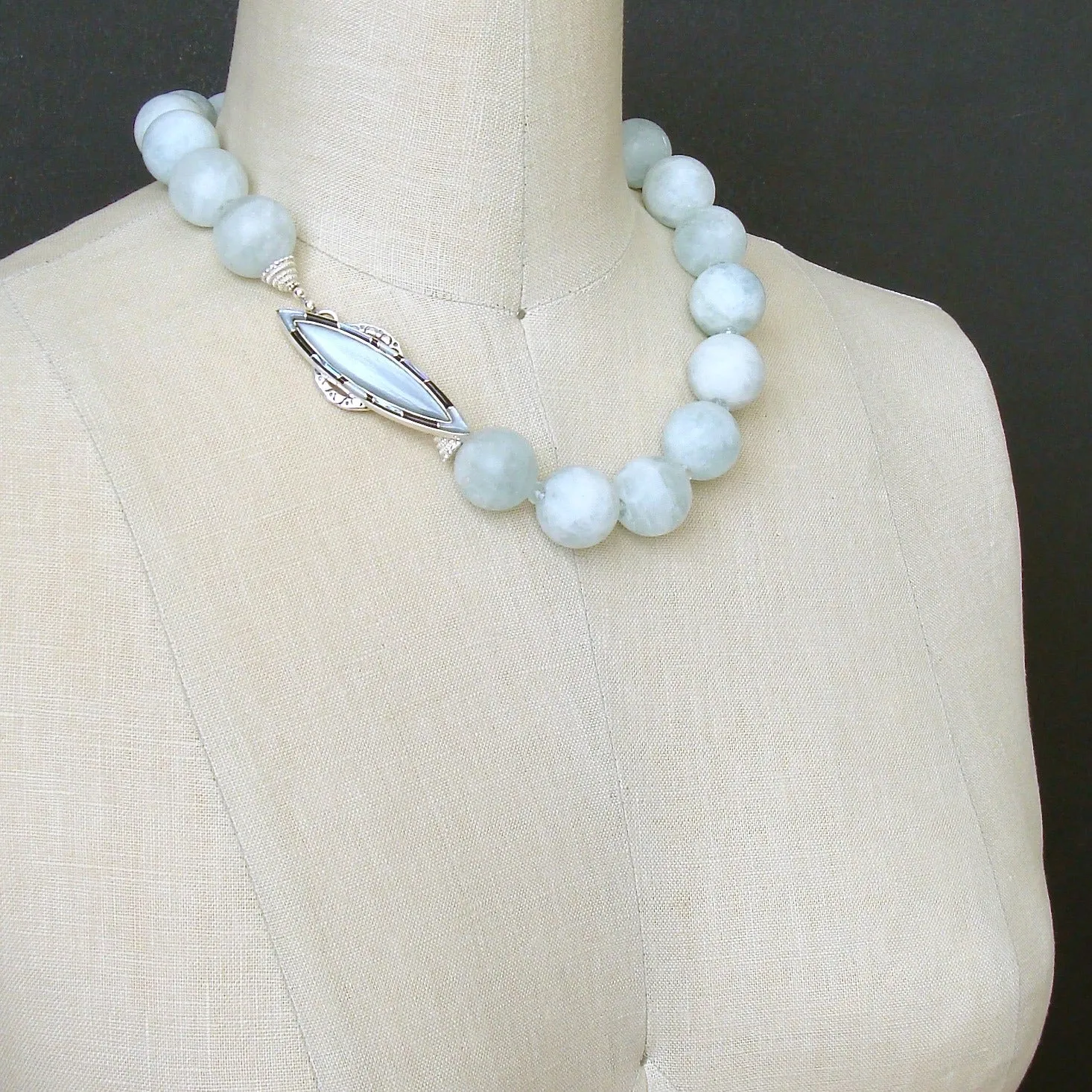 Matte Aquamarine Choker Necklace - Les Tresors de la Mer II Necklace