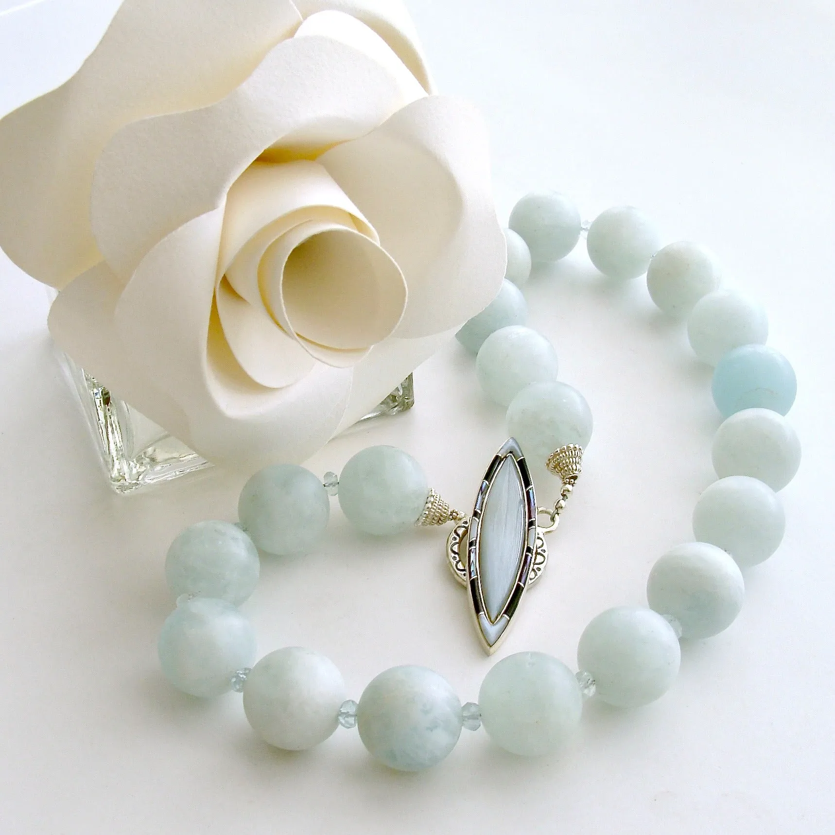 Matte Aquamarine Choker Necklace - Les Tresors de la Mer II Necklace