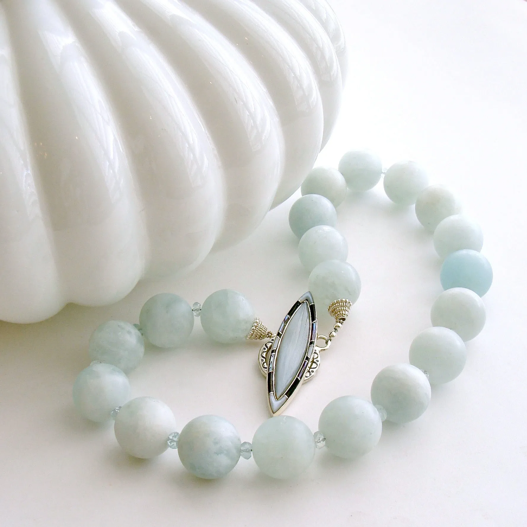 Matte Aquamarine Choker Necklace - Les Tresors de la Mer II Necklace