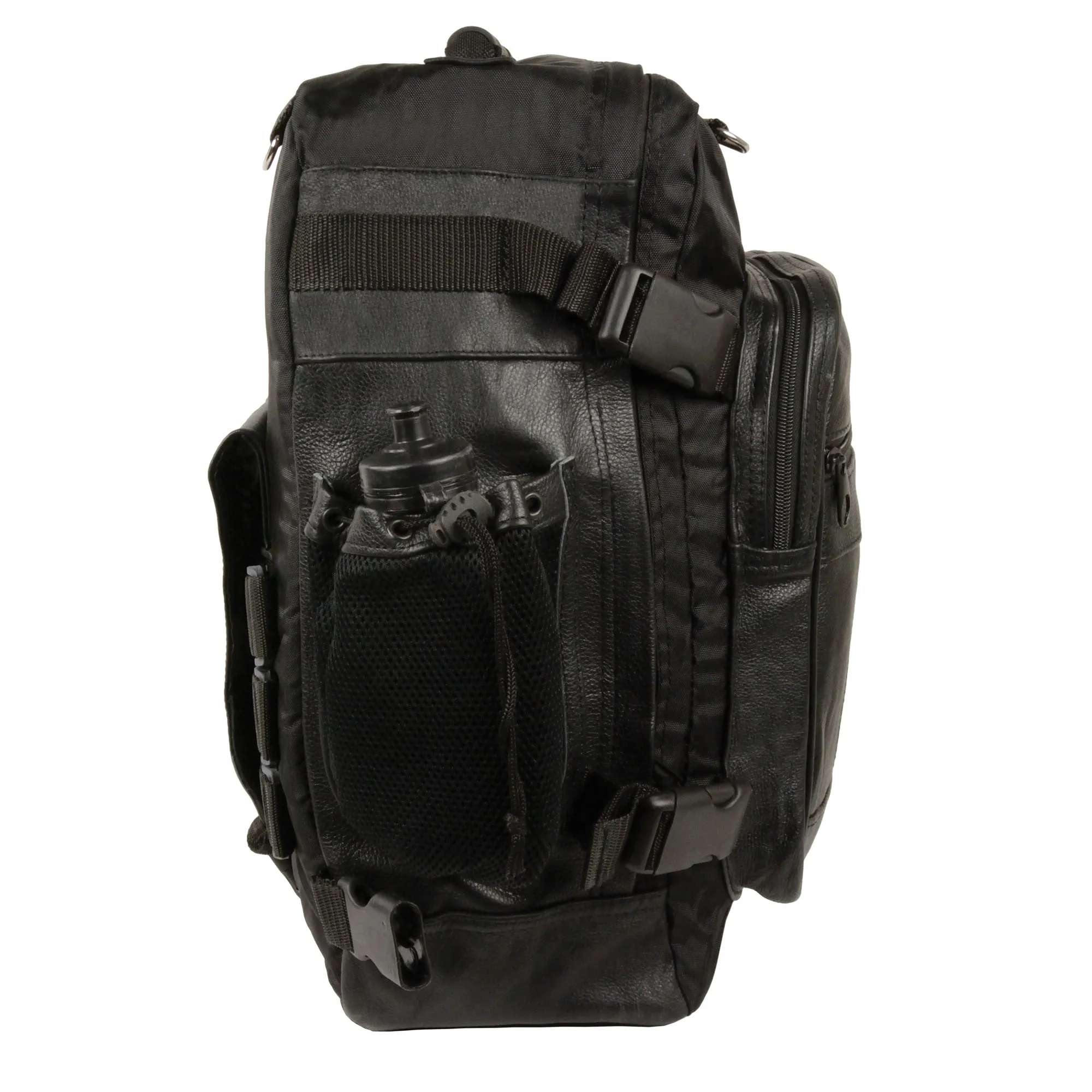 Medium Leather & Textile Cruiser Sissy Bar Back Pack (12X16X6)