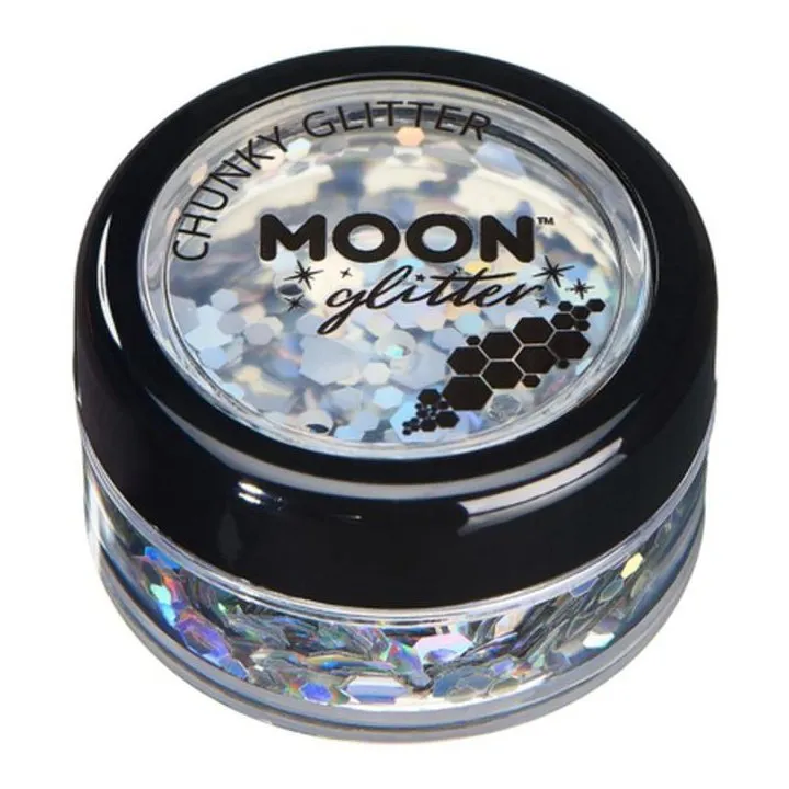 Moon Glitter Holographic Chunky Glitter, Silver