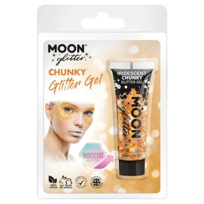 Moon Glitter Iridescent Chunky Glitter Gel, Orange