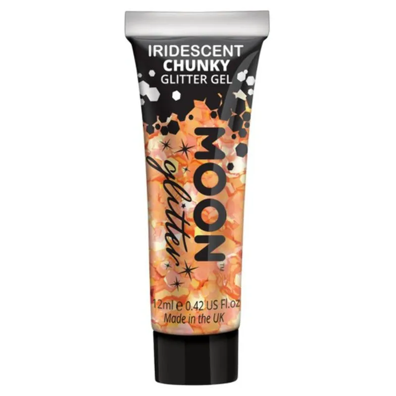 Moon Glitter Iridescent Chunky Glitter Gel, Orange