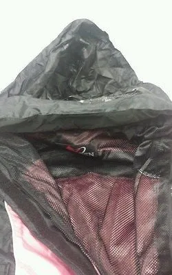 MOTORCYCLE BLK/PINK WOMEN'S RAIN GEAR WATERPROF LIGHTWEIGHT REFLECTIVE W/HUDDY