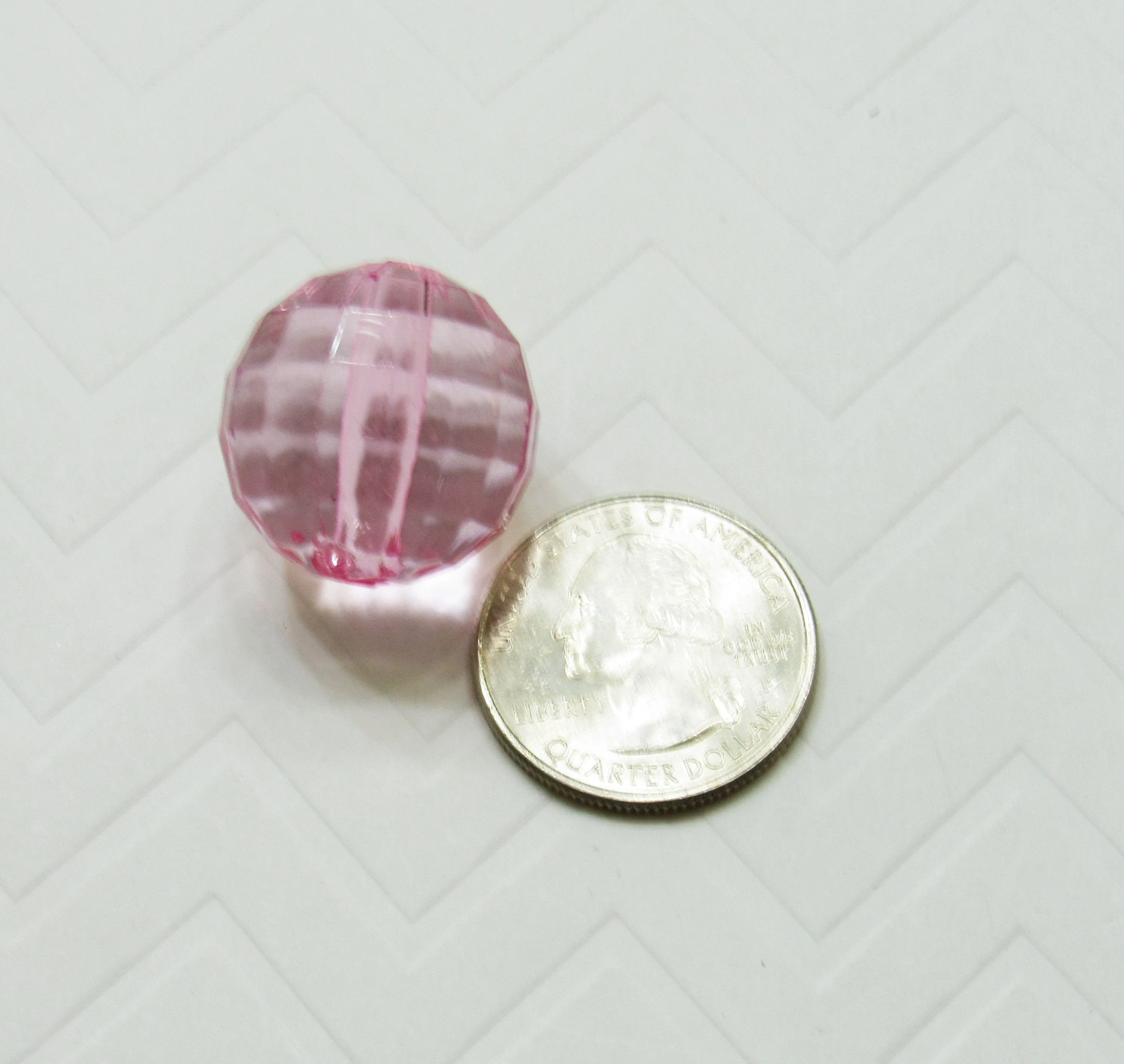 NEW 22mm Light Pink Faceted Beads, Bubblegum Bead, Multifaceted Chunky Bead, Chunky Bubblegum Necklace Bead Supply, Jewelry Supply,