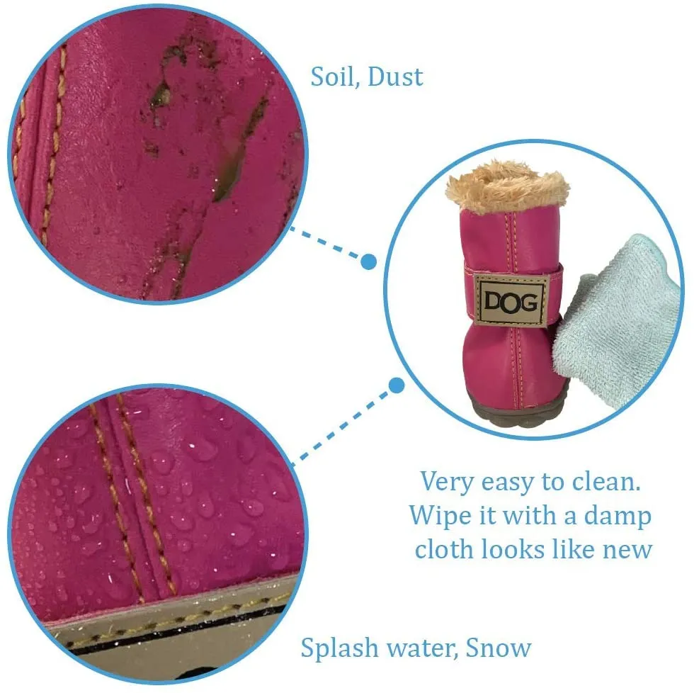 New in package! ZEKOO Dog Shoes Australia Boots Pet Antiskid Winter Warm Skidproof Grains Wear-Resisting Sneakers Paw Protectors (5, Pink), (Fits dogs 4.4-5.5. lbs)