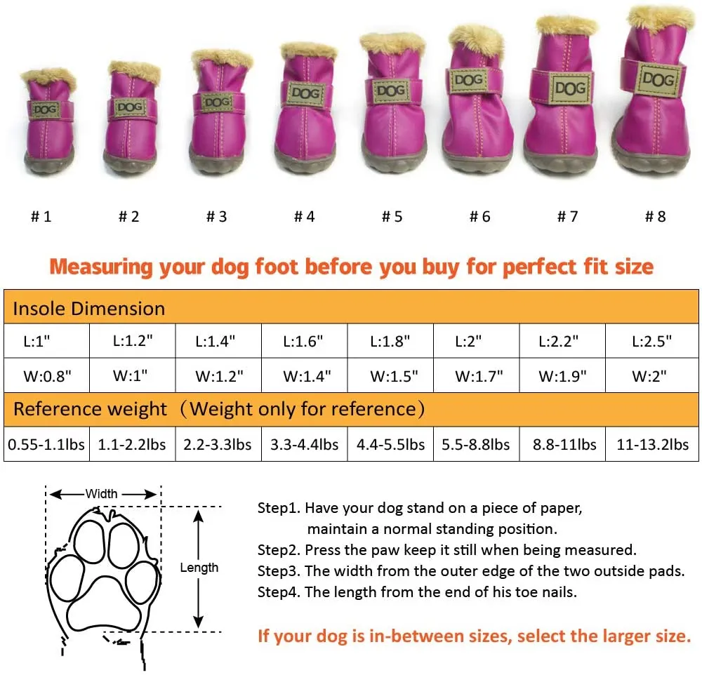 New in package! ZEKOO Dog Shoes Australia Boots Pet Antiskid Winter Warm Skidproof Grains Wear-Resisting Sneakers Paw Protectors (5, Pink), (Fits dogs 4.4-5.5. lbs)