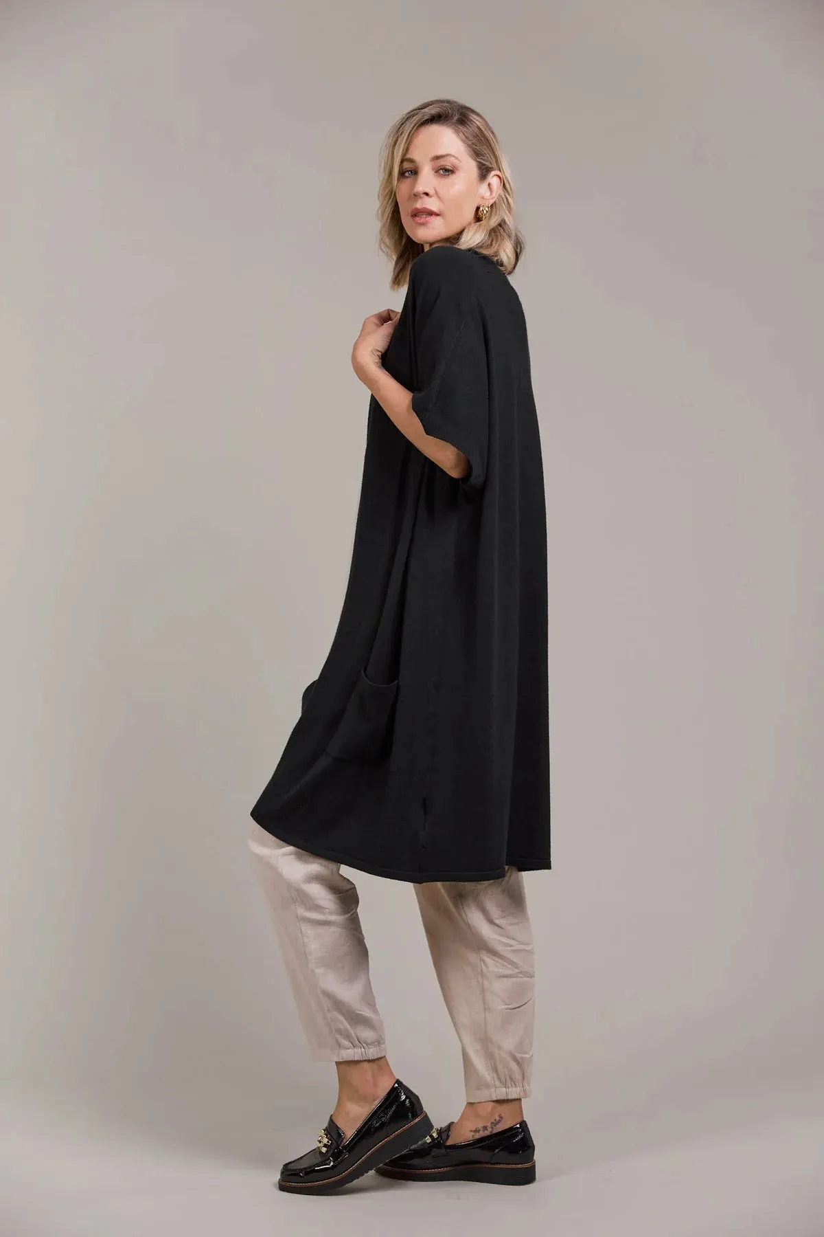 Palmer Vest Cardigan - Black