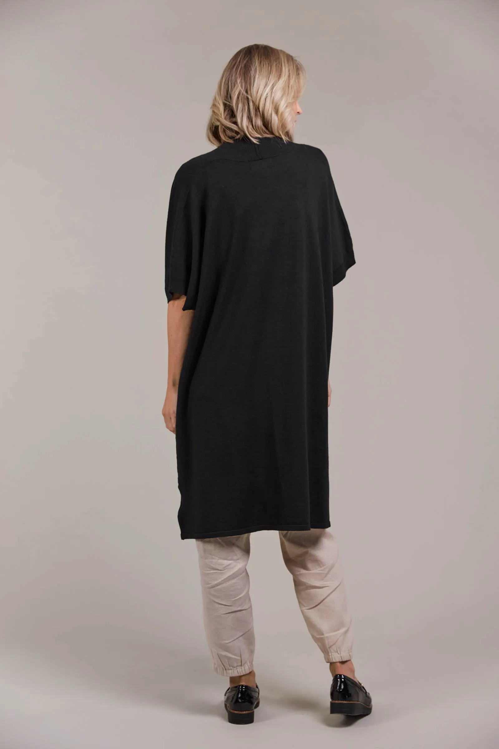 Palmer Vest Cardigan - Black
