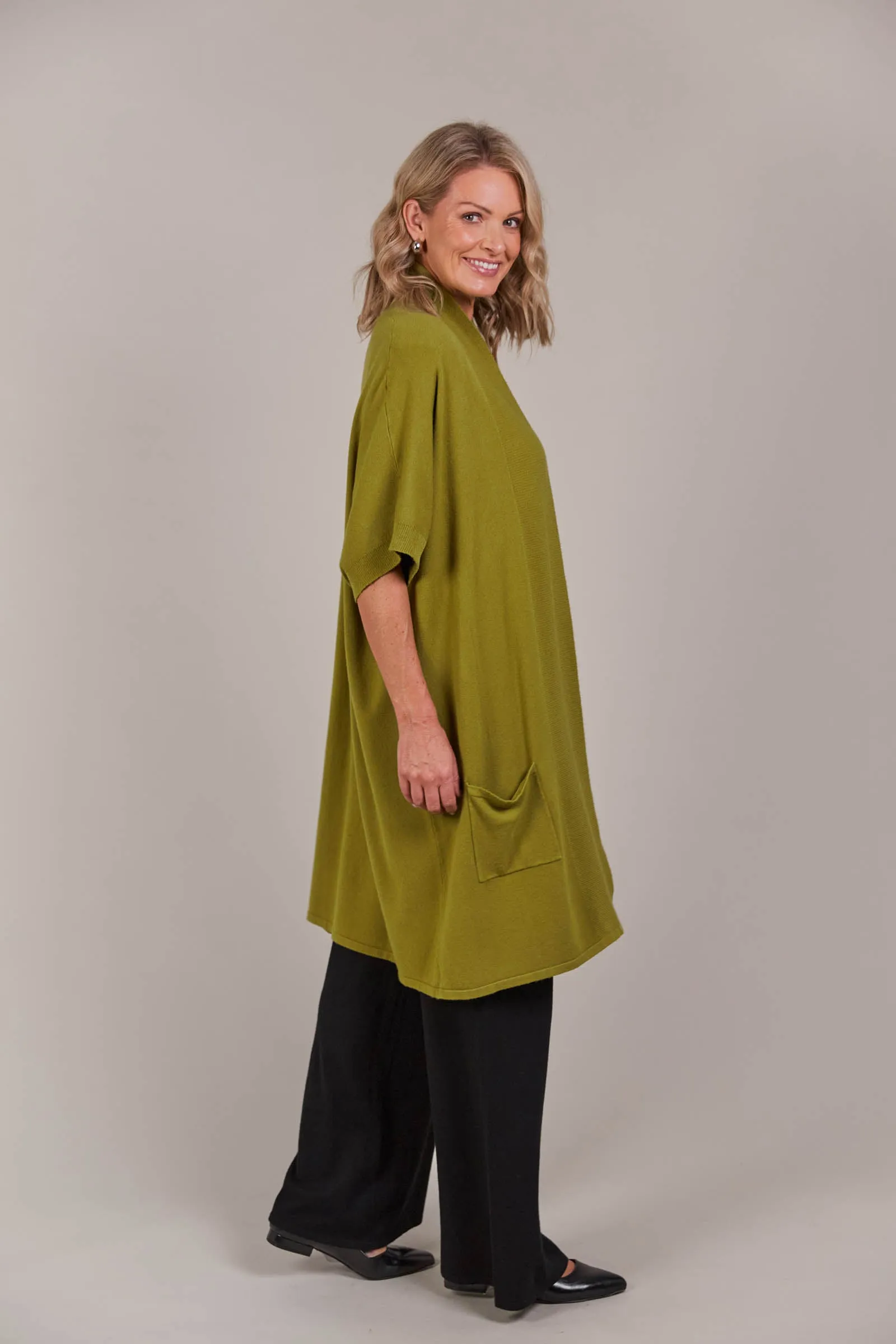 Palmer Vest Cardigan - Chartreuse