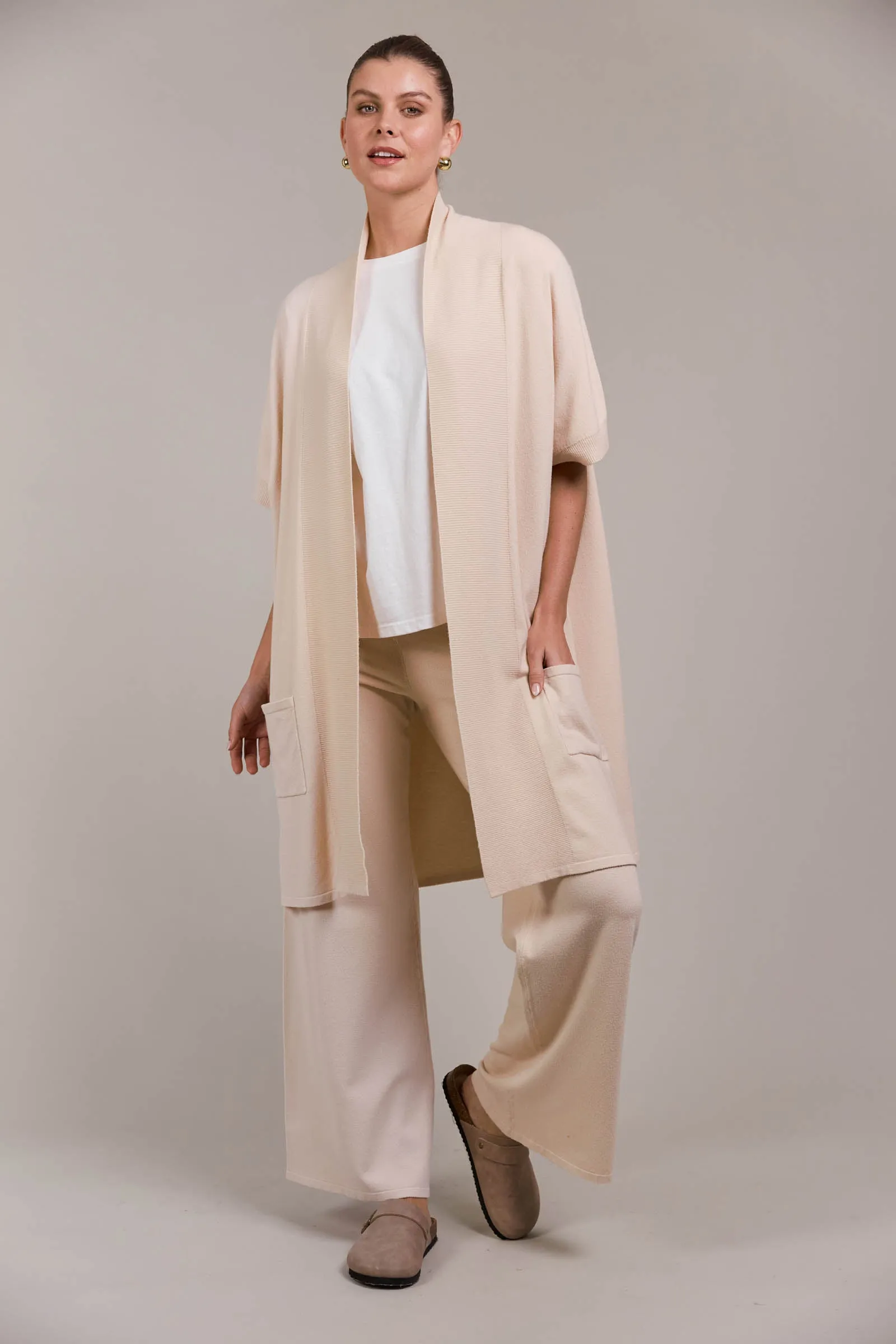 Palmer Vest Cardigan - Ecru