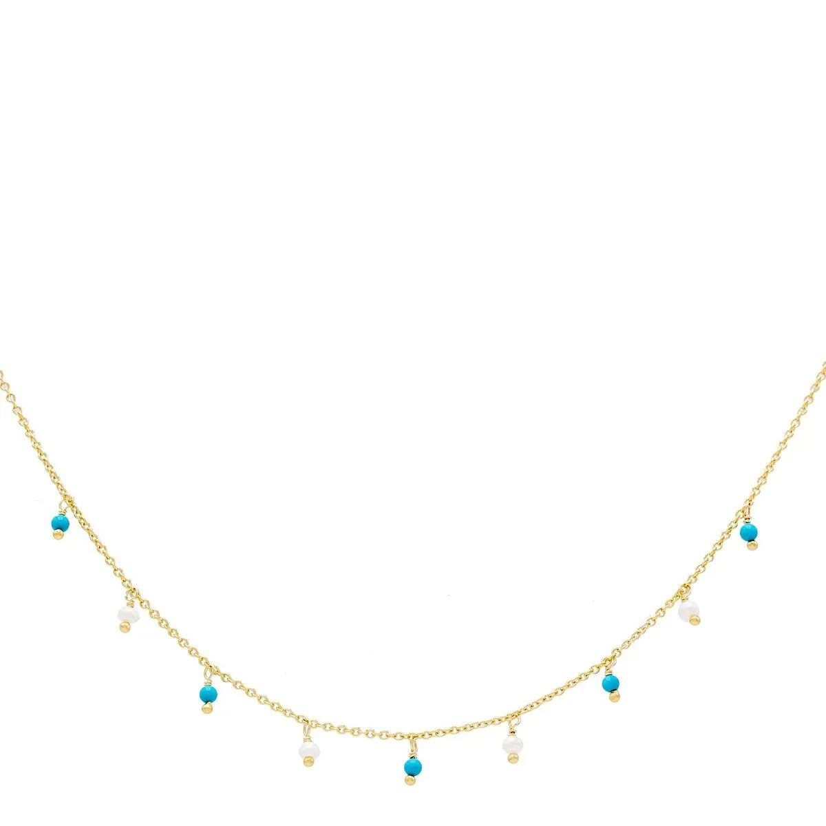 Pearl & Turquoise Bead Necklace