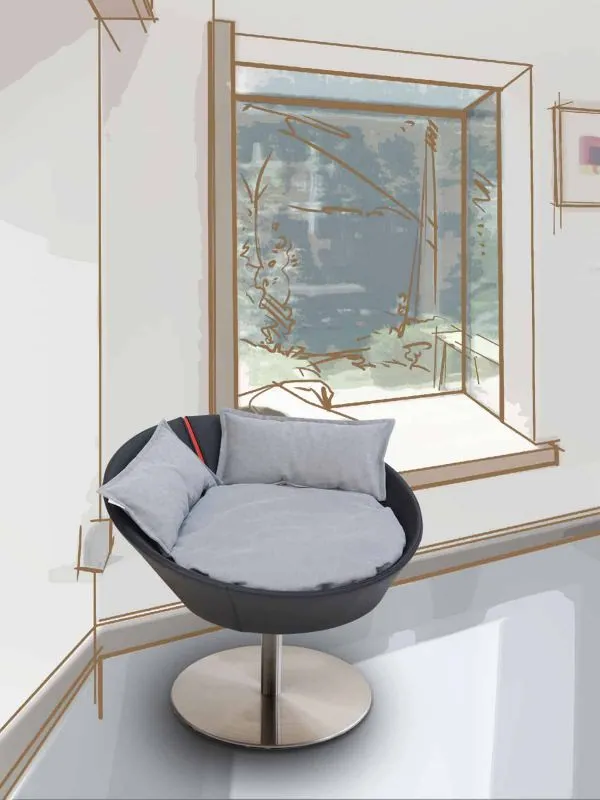 Pet Interiors Cosmo Faux Leather Deluxe Cat Bed