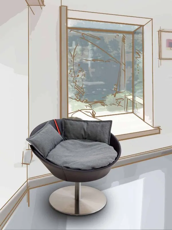 Pet Interiors Cosmo Faux Leather Deluxe Cat Bed
