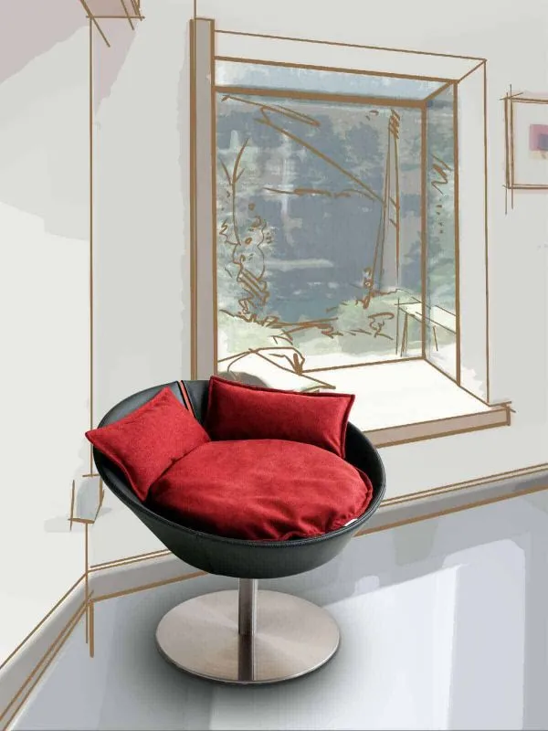 Pet Interiors Cosmo Faux Leather Deluxe Cat Bed