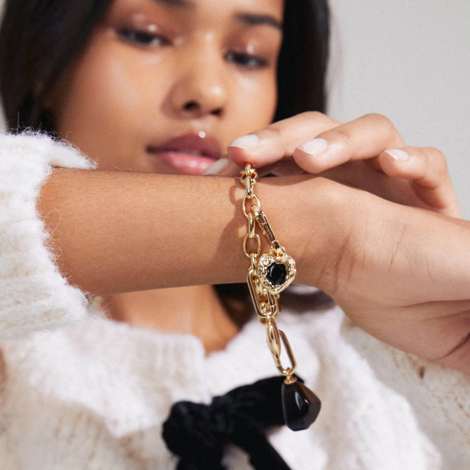 Pilgrim Gold Round Link Charm Bracelet