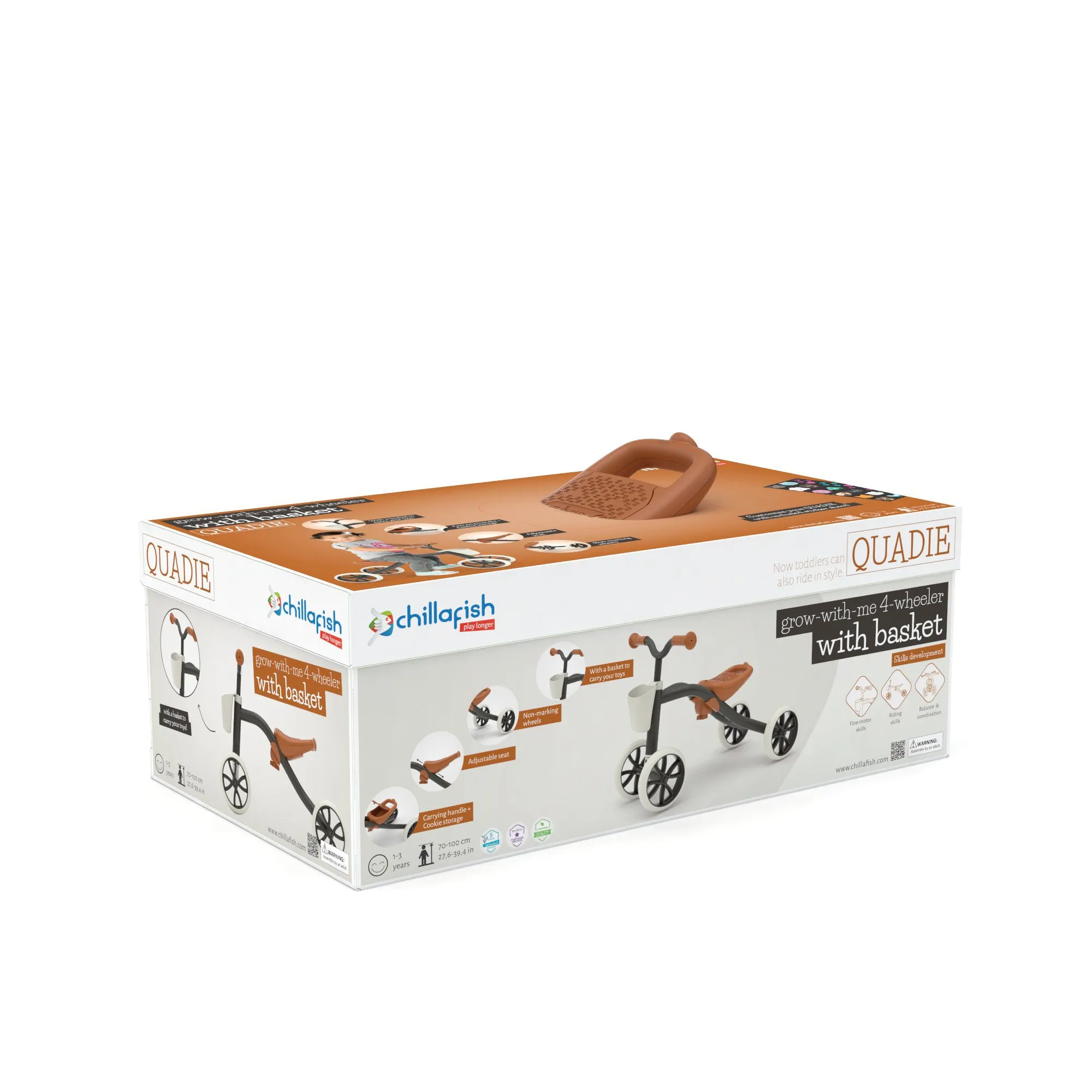 Quadie Basket - 4-wheel grow with me rideon & basket