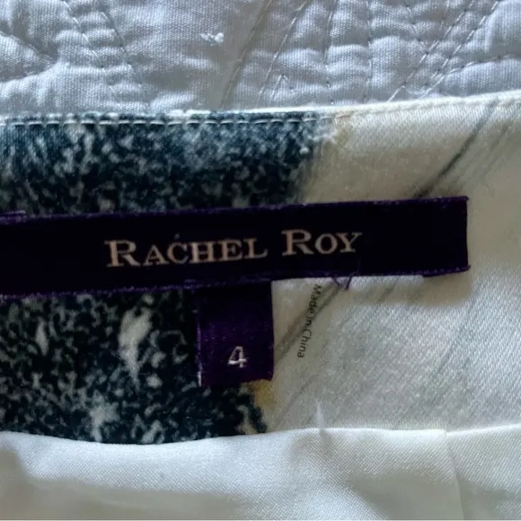 Rachel Roy Vivid Marble Print Pencil Skirt In White Black Pink Size 4 EUC