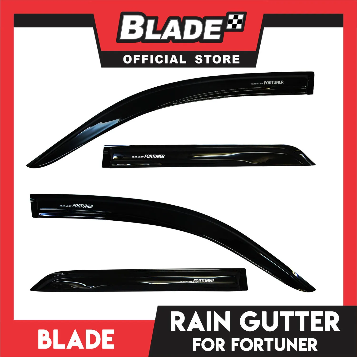 Rain Gutter for Toyota Fortuner (2012-2017) FR06 Black