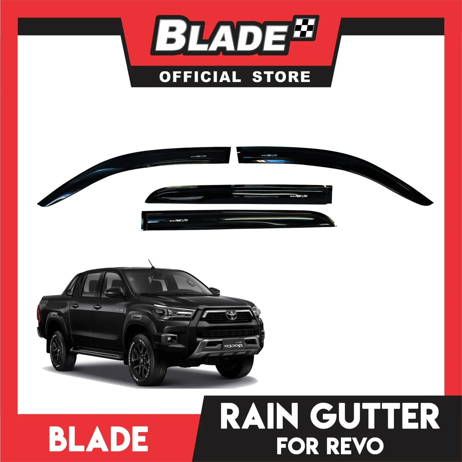 Rain gutter for Toyota Hilux Revo (2016-2018) RR04