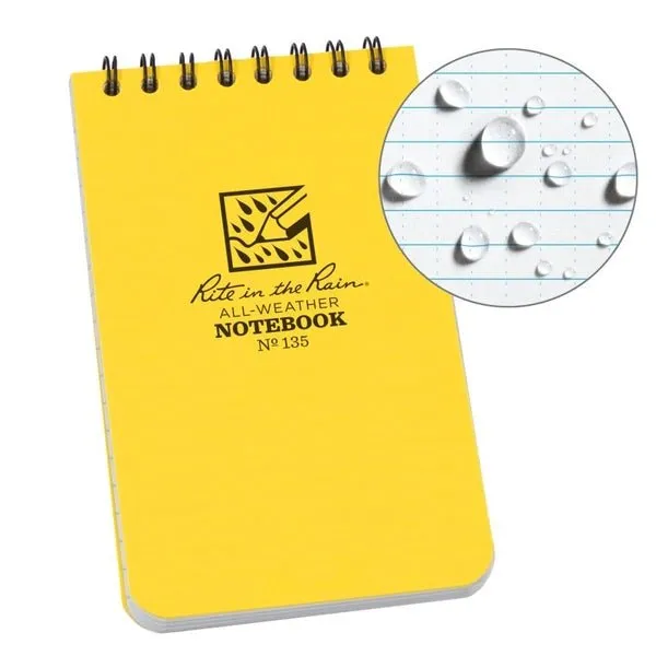 Rite in the Rain Polydura Waterproof Spiral Notebook - 3 x 5