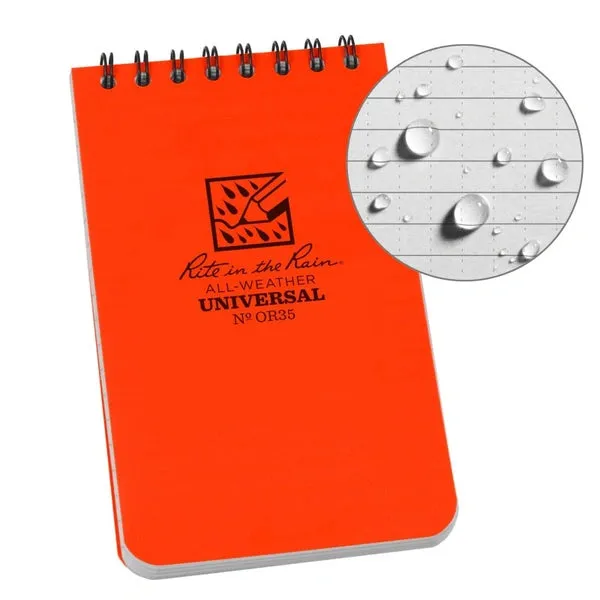 Rite in the Rain Polydura Waterproof Spiral Notebook - 3 x 5