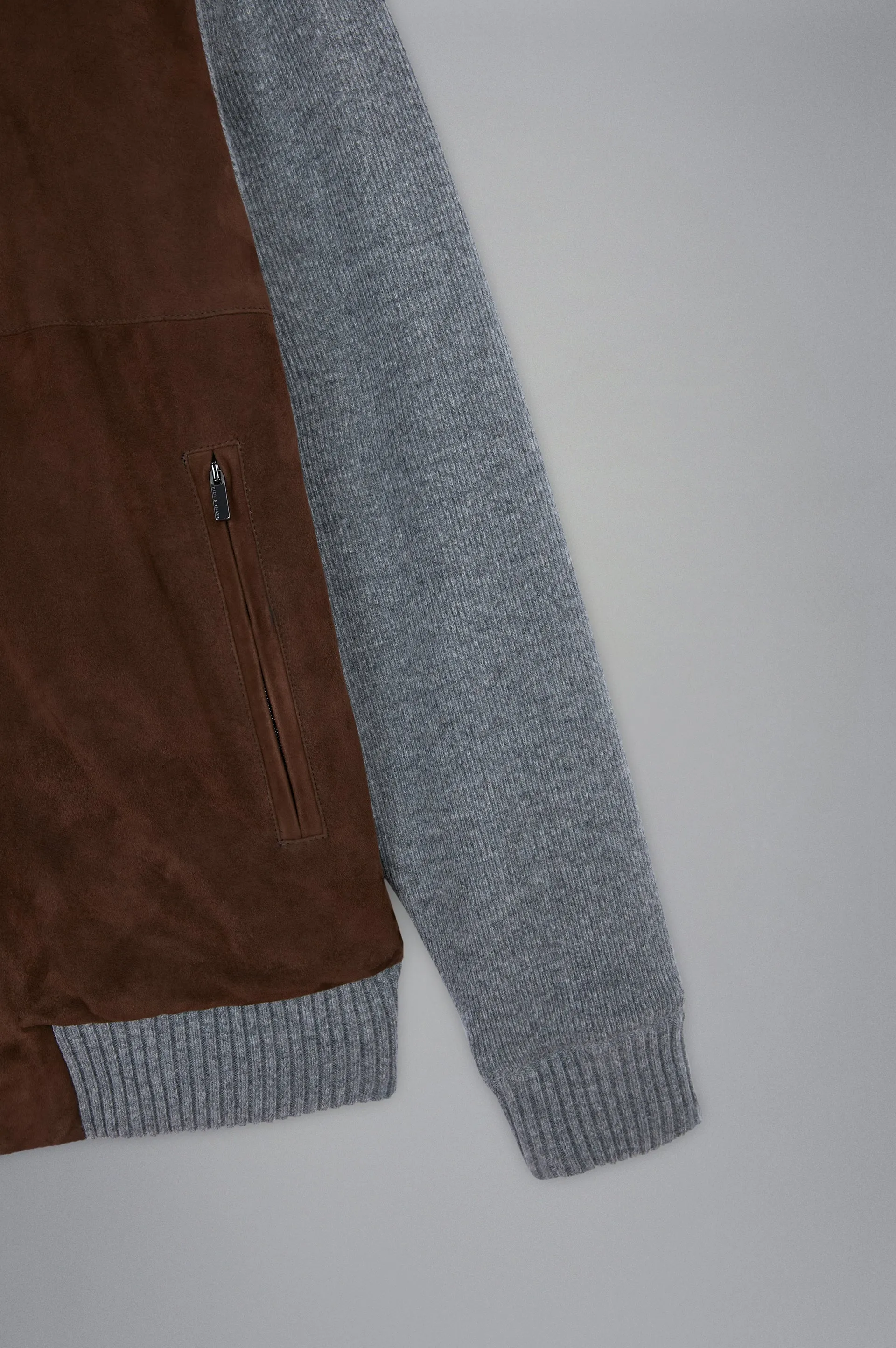 Riviera Re-Wool Full Zip Sweater with Aqualeather Body