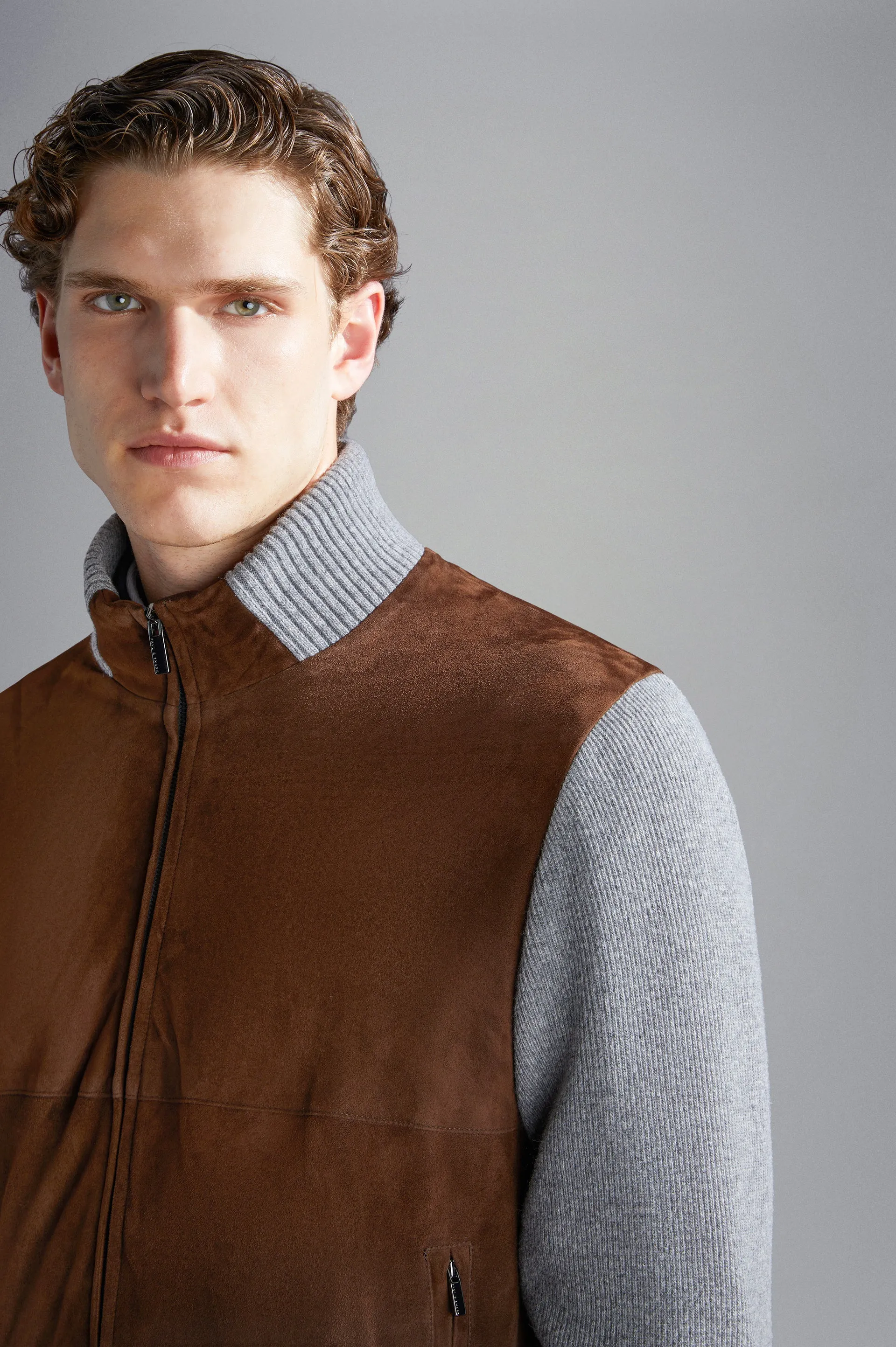 Riviera Re-Wool Full Zip Sweater with Aqualeather Body