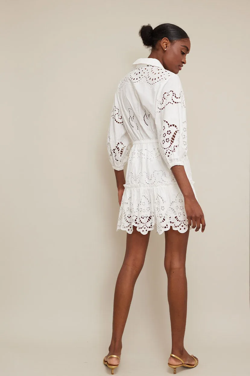Robin Dress - Embroidered Eyelet White