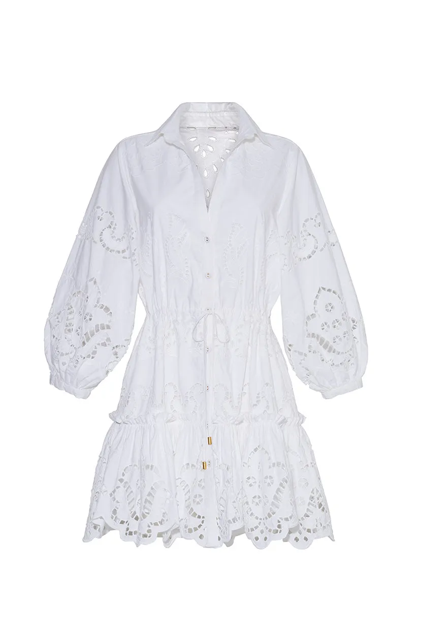 Robin Dress - Embroidered Eyelet White
