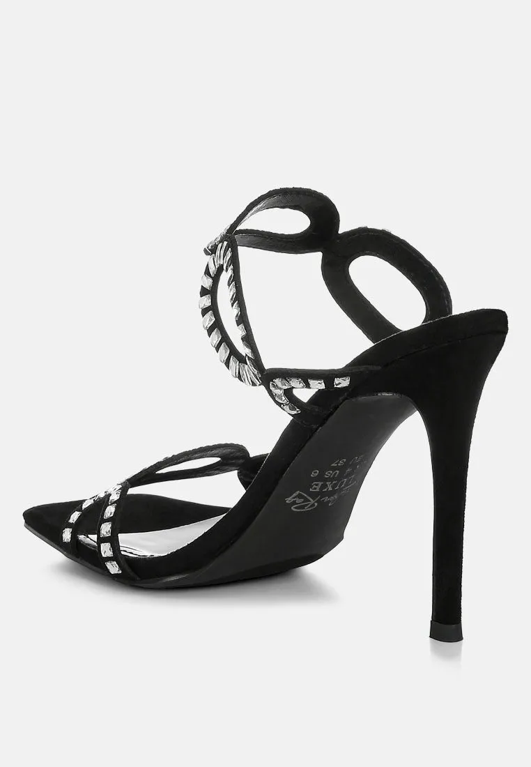 Romashka Cut Out Detail Stiletto Heel Sandals