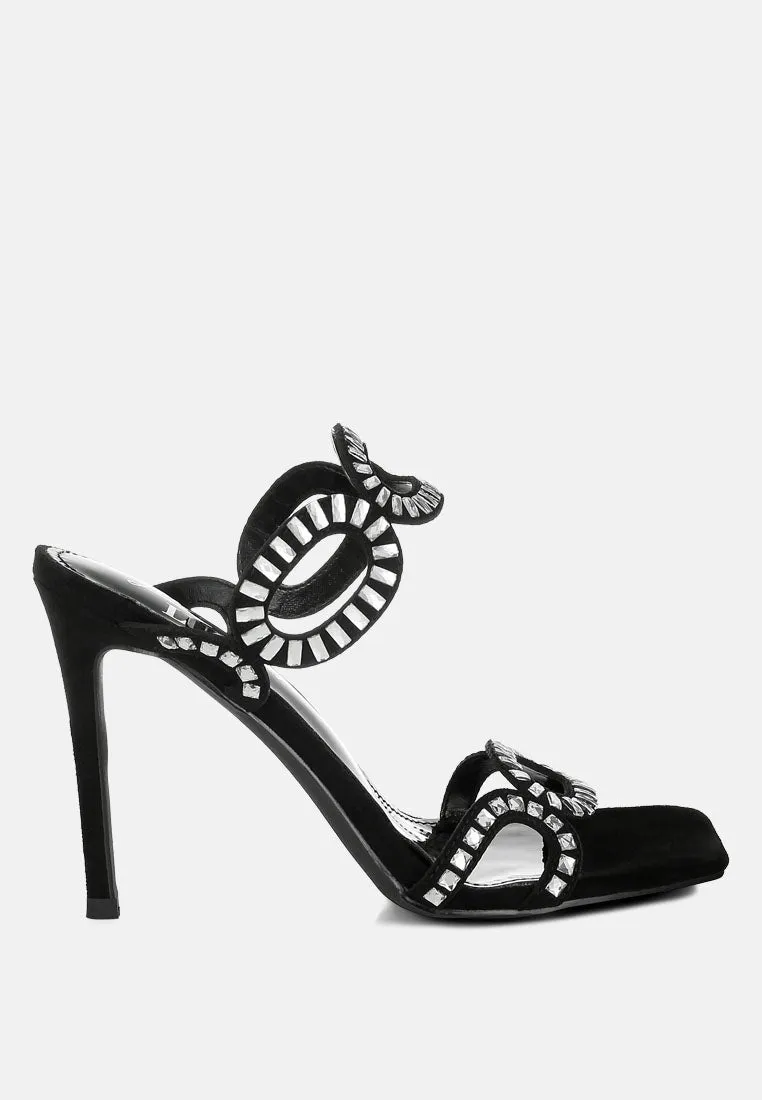 Romashka Cut Out Detail Stiletto Heel Sandals