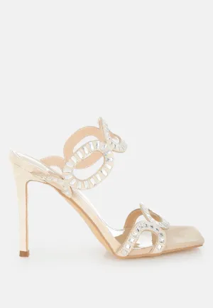 Romashka Cut Out Detail Stiletto Heel Sandals