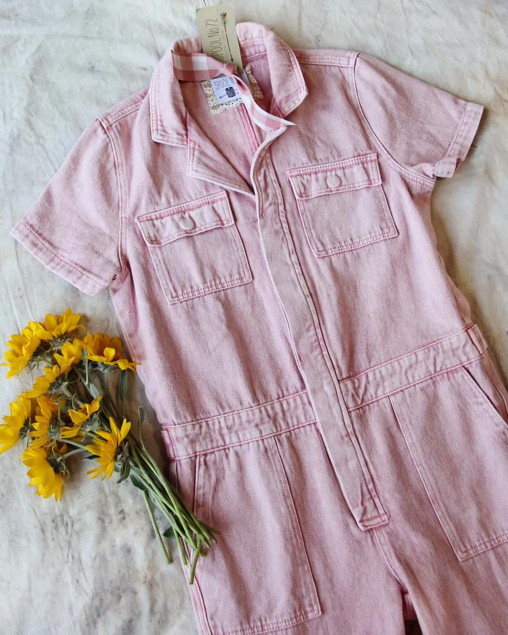 Rosie Coverall Utility Jumpsuit in Pink