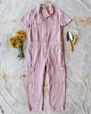 Rosie Coverall Utility Jumpsuit in Pink
