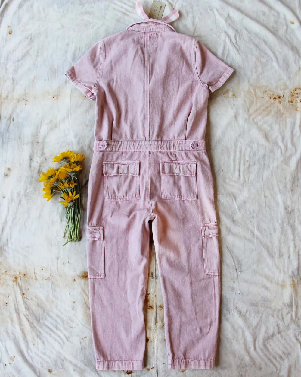 Rosie Coverall Utility Jumpsuit in Pink