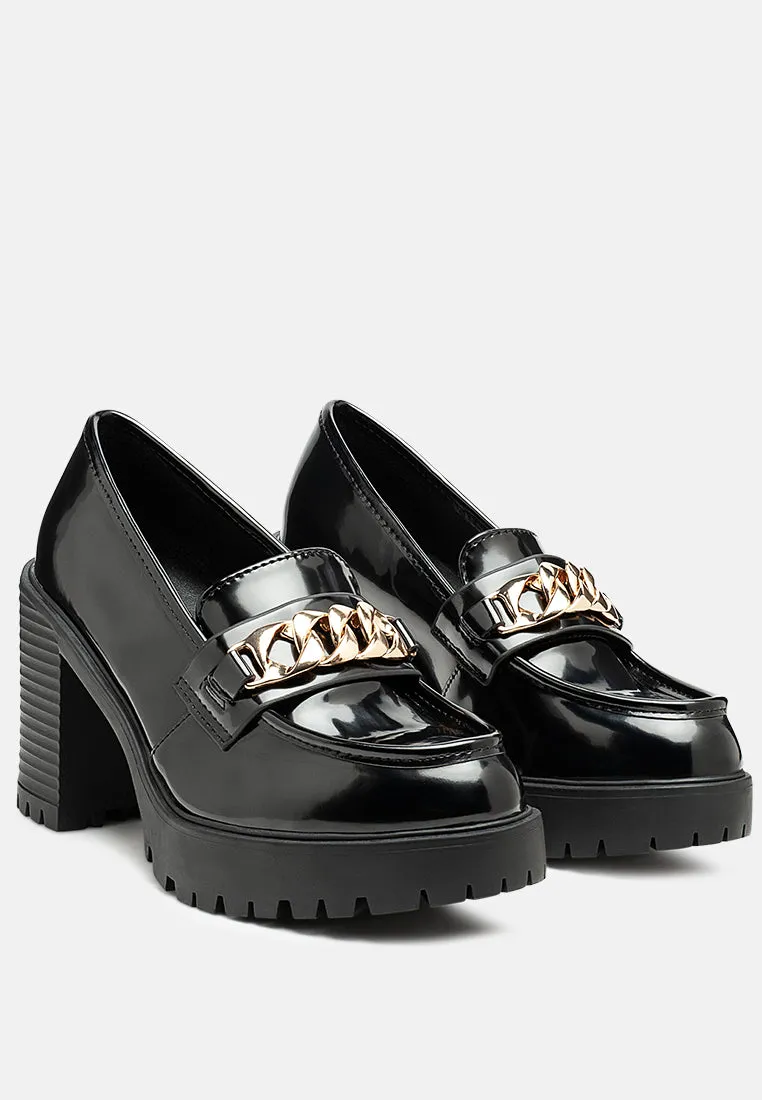 Sachs Block Heeled Chunky Loafers By Ruw