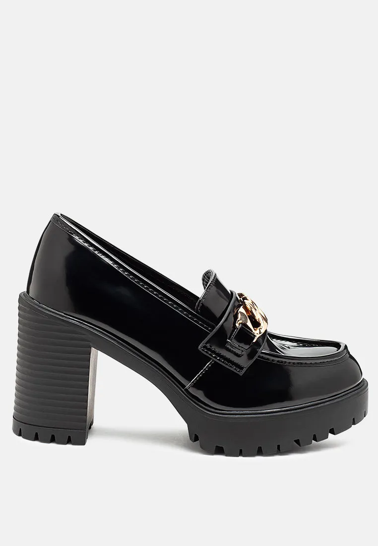 Sachs Block Heeled Chunky Loafers By Ruw